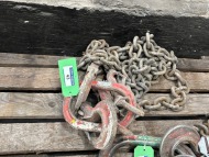 1 x 2 Leg 7.5 Tonne Ring and Safety Latch Hook 2400mm (L) Chain Set with Shorteners (URN 23) - 2