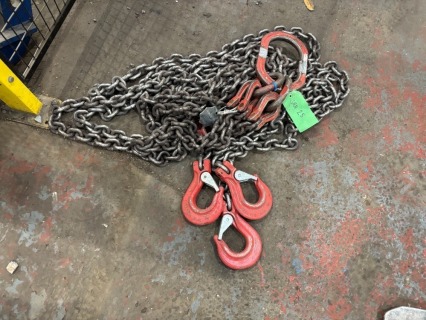 1 x 4 Leg 6.7 Tonne Ring and Safety Latch Hook Chain Set (URN 25)