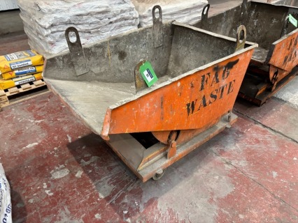 400L Forklift Attachment Tipping Skip; 1 Tonne Capacity (URN 59)