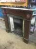 Cast Iron and Tiled Fire Place with Dark Stained Fire Surround - 2