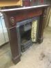 Cast Iron and Tiled Fire Place with Dark Stained Fire Surround - 3