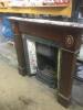 Cast Iron and Tiled Fire Place with Dark Stained Fire Surround - 4