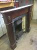 Cast Iron and Tiled Fire Place with Dark Stained Fire Surround - 6