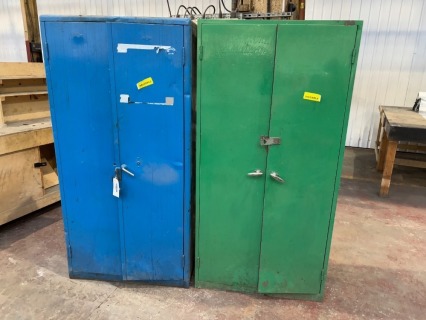 2 x Heavy Duty Steel 2 Door Cabinets