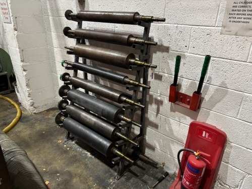 8 x Print/Rewind Cylinders and Rack