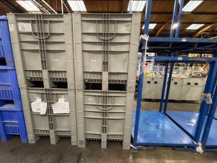 2 x 1000 litres Pallet Boxes CB3 High PE Grey