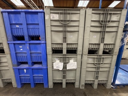 2 x 1000 litres Pallet Boxes CB3 High PE Grey