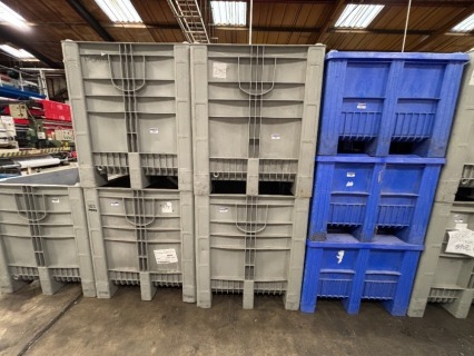 2 x 1000 litres Pallet Boxes CB3 High PE Grey