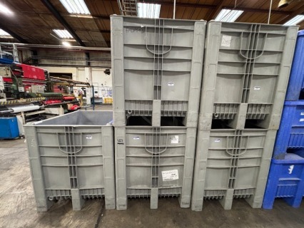 2 x 1000 litres Pallet Boxes CB3 High PE Grey