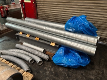 Various L-Beam Steelwork 1500mm (l) x 260mm x 145mm x 5 and Galvanised Spiral 200mm Diameter Ducting