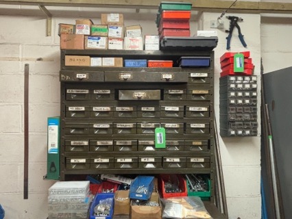 Cabinet and Contents to include Quantity of Ironmongery by METALMATE, UNIFIX, TIMCO, FABROY, UNBRAKO & FISHER (see Description and Photographs for further Information)