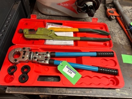 ALPHA PRESS Manual Crimping Tool in Case and a Dieless 10-120mm Crimper