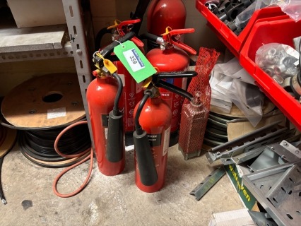 5 x Various CO2, Foam and Dry Powder Fire Extinguishers