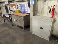 Workshop Cabinets and Work Bench with Vice