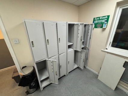 4 x 6 Door Steel Personnel Lockers and 2 x Plastic Chairs