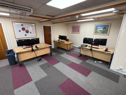 Office Furniture comprising 3 x Office Desks and 3 x Upholstered Office Chairs (see Description and Photographs for further Information)