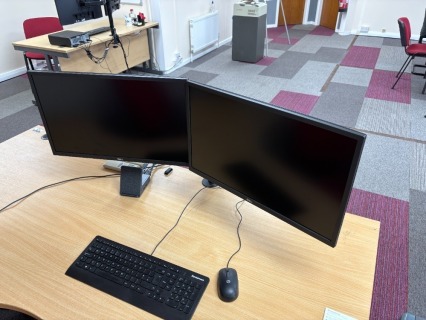 2 x DELL Model SE2422HB 24'' Desk Mounted Monitors