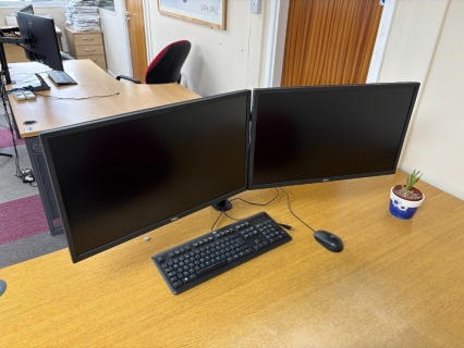 2 x DELL Model SE2422HB 24'' Desk Mounted Monitors