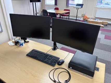 2 x DELL Model SE2422HB 24'' Desk Mounted Monitors