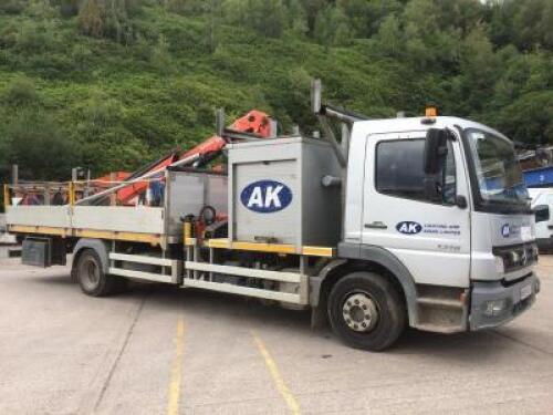 MERCEDES Atego 1318 Poling Truck with PALFINGER PK1200EH Loader Crane & Beacons; VRM: WR58RJV; Odometer Reading: 122,000; Date of Registration: 12 December 2008; MOT Expires: December 2018