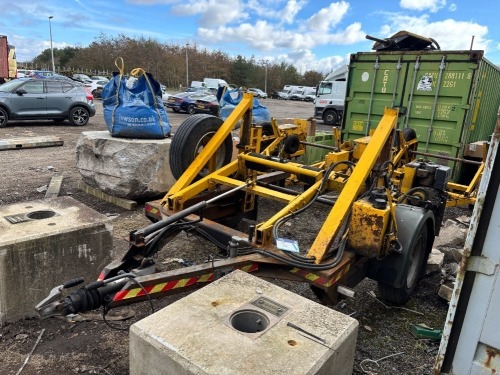 SEB International Single Axle 1600kg Diesel Powered Hydraulic Cable Laying Trailer;