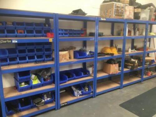 5 Bays of CLARKE Five Shelf Stores Racking; Each Bay - 1,800mm high x 900mm wide x 400mm deep