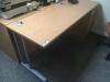 1200mm x 800mm Light Oak Workstation with Matching Four Drawer Desk High Pedestal - 2