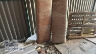 4 x 2.2m x 5m brown leather effect foam padded bench seating - 6
