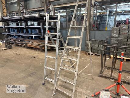 2 x aluminium step ladders