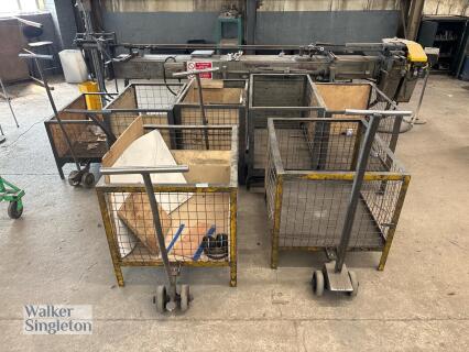 7 x mobile stillages with 5 x pullers
