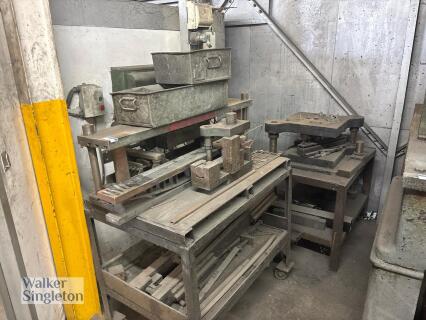 3 x large press tools & trolley