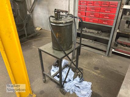 Greasing unit on trolley