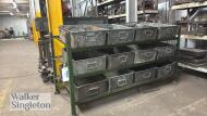 3 tier rack with 12 metal storage bins - 4