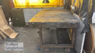 2m x 1m x 0.14m heavy duty steel welding table & single door cabinet - 3