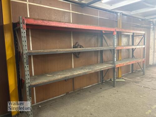 2 x bays of heavy duty slotting pallet racking