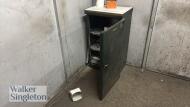 1.5m x 0.9m metal welding bench with 2 x single door cabinets & personnel locker - 2