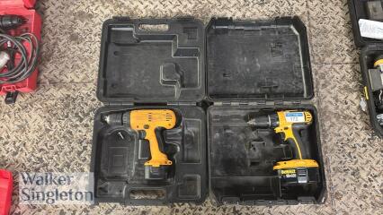 2 x 18v DEWALT Drills