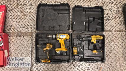 2 x 18v DEWALT drills