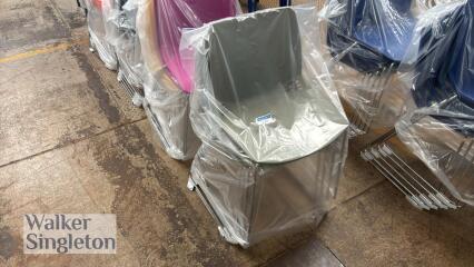 4 x olive green on chrome chairs - New