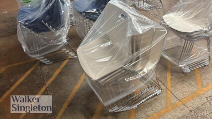 5 x white on chrome frame chairs - New