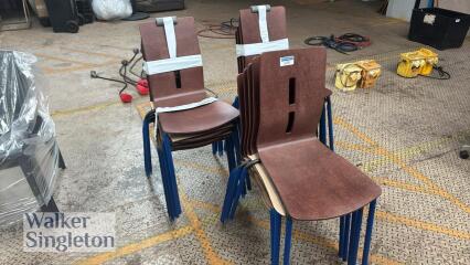 15 x mahogany effect on black frame chairs - New