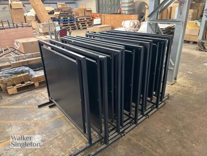 11 x black metal partitions 1.2m x 1m