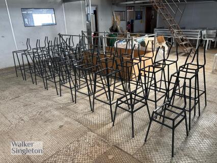 25 x grey metal tall stool frames