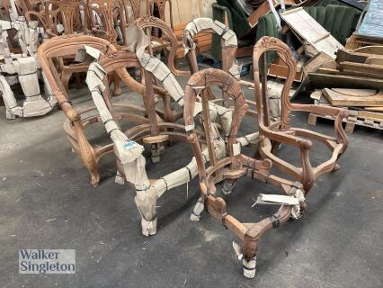 6 x Various Unfinished Antique Design Dining/Living Room Chairs