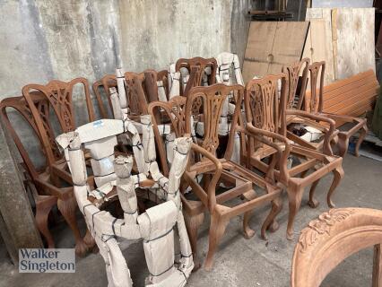Approx. 22 x Various Unfinished Antique Design Dining Room Chairs