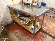 Stainless Steel Preparation Table and Contents