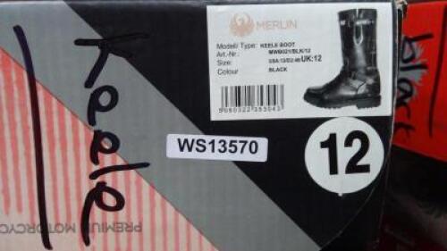 MERLIN Boots Model: Keele Boot Colour: Black Size: UK 12 Approximate Retail Price (GBP):90 URN: WS13570