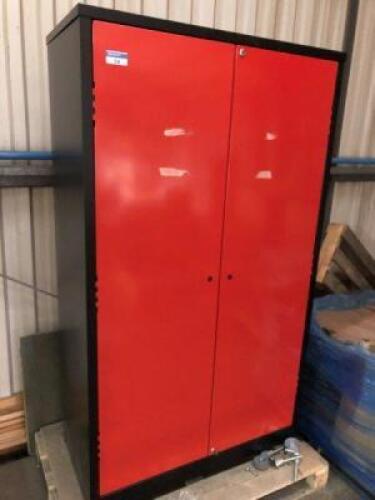 6ft Black and Red Steel Cabinet