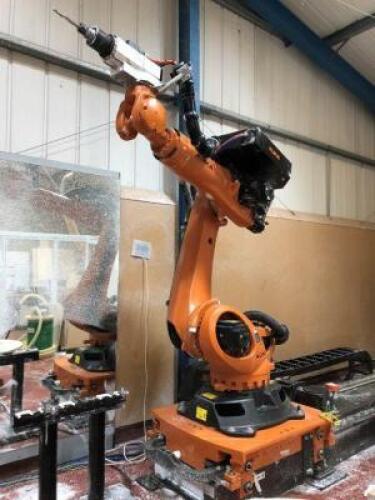 KUKA KR210 R2700extra CNC Robot; Serial Number: 627623; Year: June/2013; Range: 2,696mm, with Model 1500/3 5,000mm Track; Serial Number: 145385; Year: 2016, KRC4 Control; Serial Number: 223755; Year: 2013, and a 1200mm Rotary Table