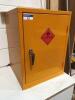 Yellow Mini Storage Cabinet for Flammable Liquids; Dimensions: 460mm (W) x 600mm (H) x 460mm (D); with Timber Cabinet and 4 Drawers and 6 Shelf Rack